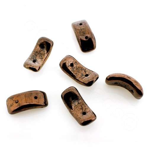 Czech Arc Bead 15mm - Dark Bronze 10pcs