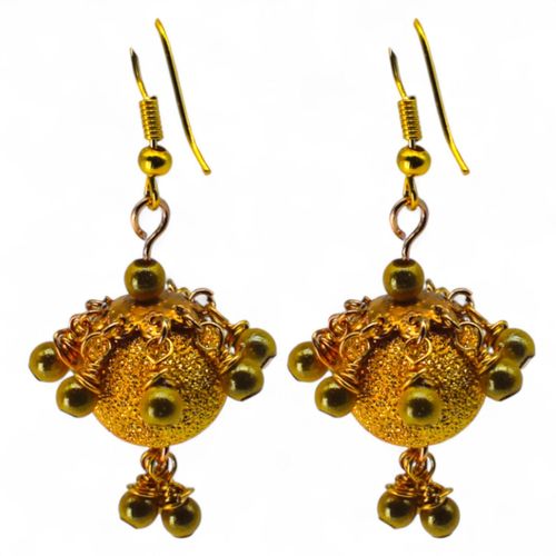 Stardust Earrings Gold & Dark Gold earring making kit — DIY set with beads and instructions for creating handmade jewelry