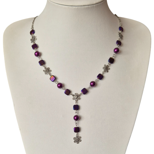 Melicia Necklaces purple necklace making kit — DIY set with beads and instructions for creating handmade jewelry