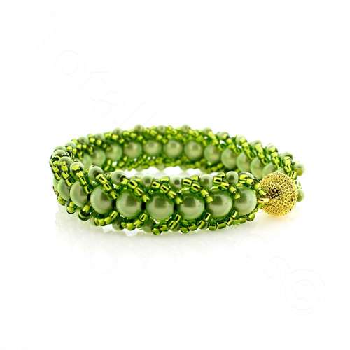 Flat Spiral Bracelet Bundle lime green bracelet making kit — DIY set with beads and instructions for creating handmade jewelry