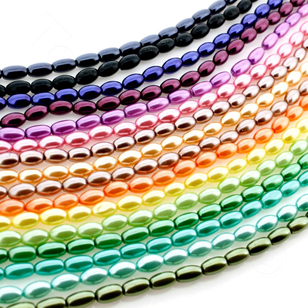 Glass Pearl Rice Bead Pack Colours