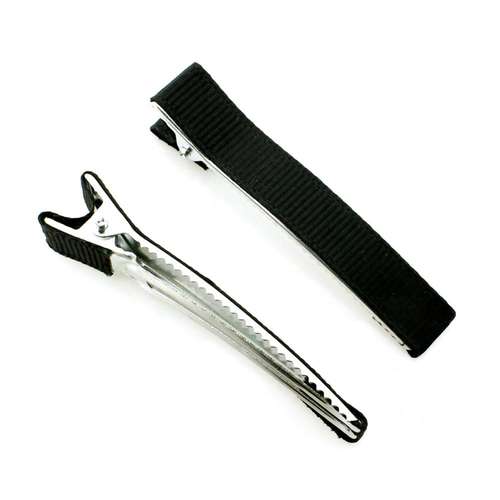 Hair Grip Fabric Covered - Black 1pc