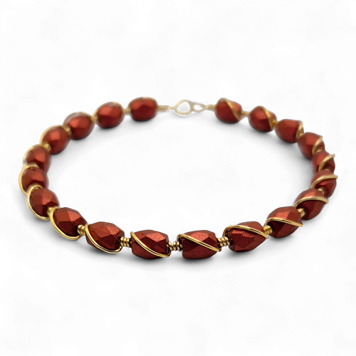 Baros Coil Cuff Bracelet Red for jewellery making
