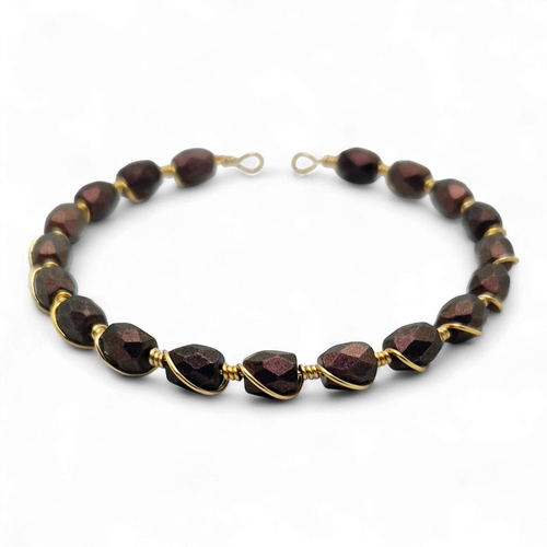 Baros Coil Cuff Bracelet Burgundy for jewellery making