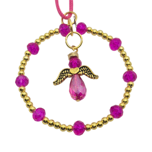 Festive Angel Charms only 9pcs Fuchsia (No Ring) for jewellery making
