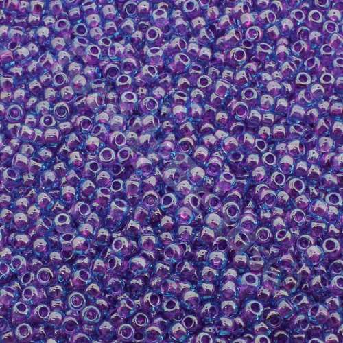 Toho Size 11 Seed Beads 10g - Inside Aqua Purple