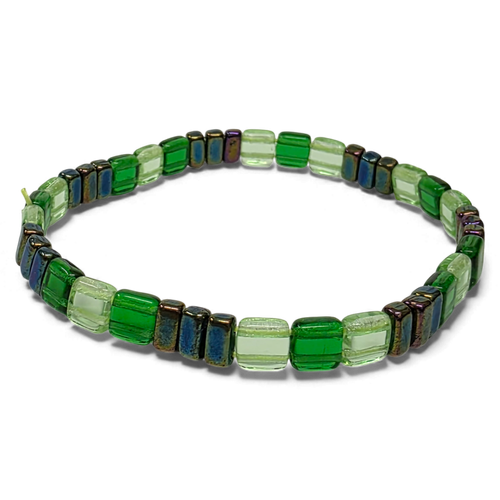 Tina Tile Bracelets x2 Green for jewellery making