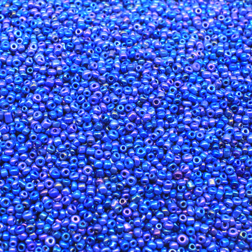 Seed Beads Opaque Rainbow Dark Blue Size 11 100g 2mm for jewellery making