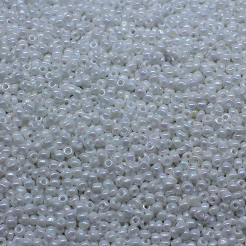 Seed Beads Opaque Rainbow White Size 8 100g 3mm for jewellery making