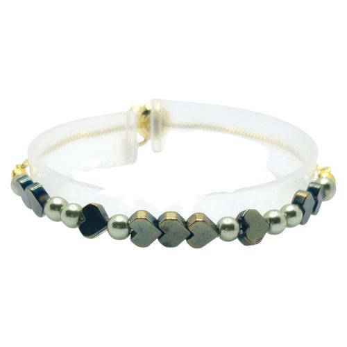 Heart Slider Bracelets x4 Green Gold for jewellery making
