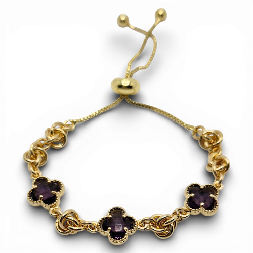 Clover Slider Bracelet Purple for jewellery making