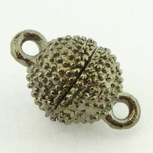 Magnetic Clasp Spotted Round 8mm Black Plate 1pc 1 pieces for jewellery making