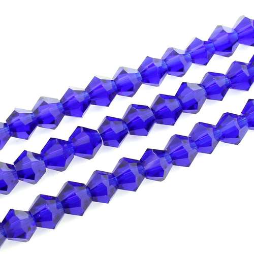 5mm crystal bicone beads royal blue — faceted for jewelry making and beadwork