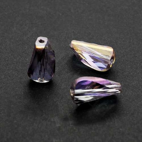 8mm crystal beads purple gold rainbow, pack of 10 — faceted for jewelry making and beadwork