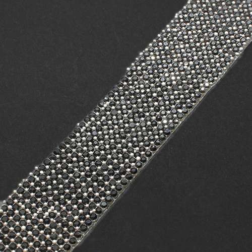 Sparkle Ribbon 22mm - Jet Black Crystal