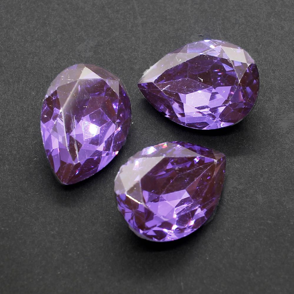 25mm resin Rivoli stone purple velvet — faceted round crystal-style cabochon ideal for jewelry making, settings, and crafts