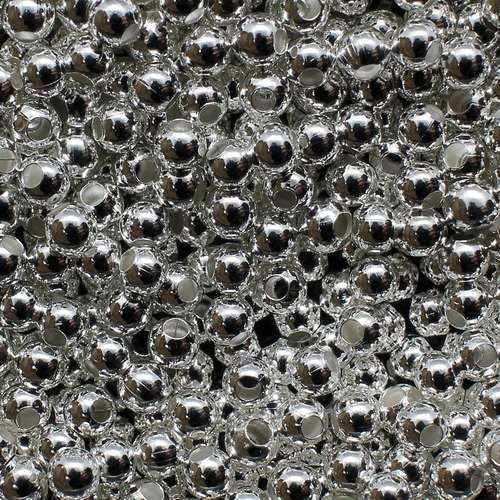 Round Spacer Beads 3mm 200pc - Silver Plated