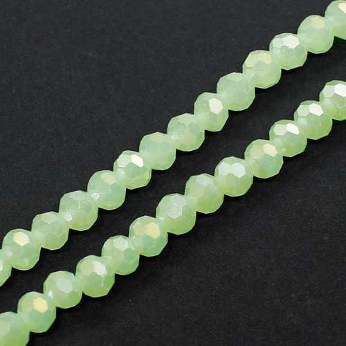 3mm crystal beads lime green ab — AB finish, faceted for jewelry making and beadwork