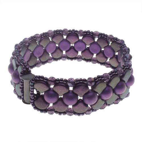 Ginko Bracelet Purple bracelet making kit — DIY set with beads and instructions for creating handmade jewelry