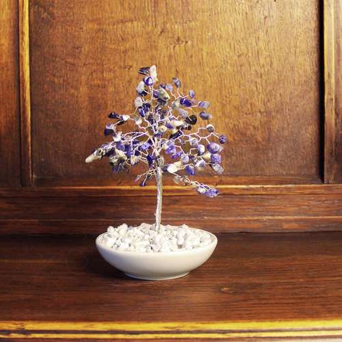 Wire & Gemstone Tree Sculpture Kit sodalite jewelry making kit — DIY set with beads and instructions for creating handmade jewelry