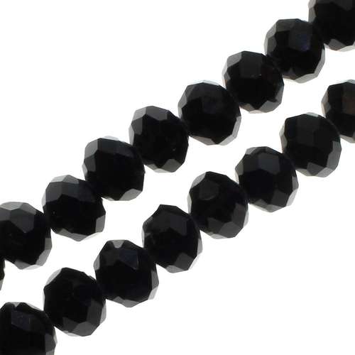 8mm crystal beads jet black, pack of 70 — faceted for jewelry making and beadwork