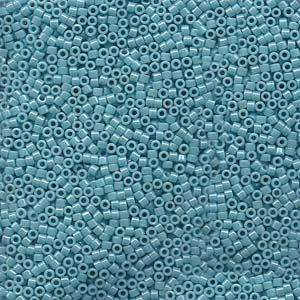 size 11 Miyuki Delica seed beads opaque light aqua luster db217 5g — 5g pack, premium Japanese cylinder beads perfect for bead weaving, e…