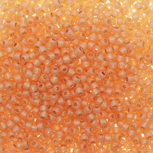 Toho Size 6 Seed Beads 10g - Silver-Lined Milky Peach