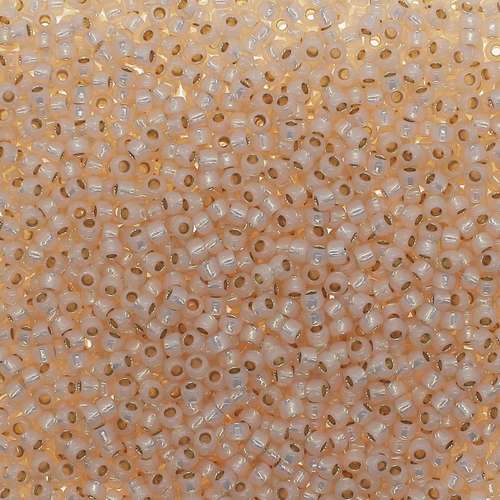 Toho Size 8 Seed Beads 10g - PF Silver Line Milky Peachy Pink