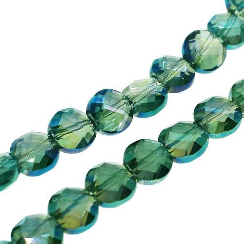 8mm crystal beads electric green — faceted for jewelry making and beadwork