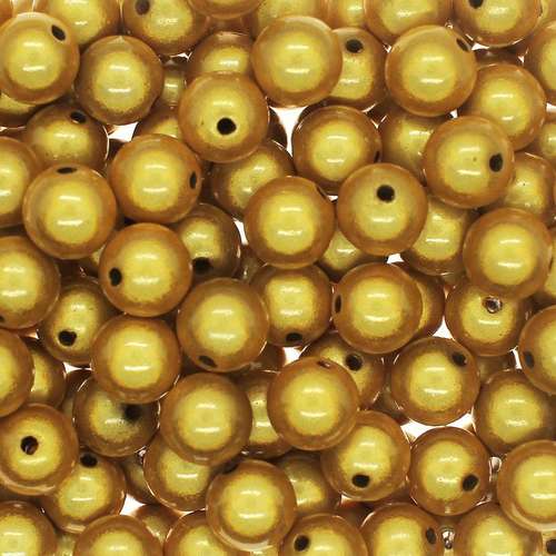 10mm Miracle acrylic round beads 10mm round dark gold 40pcs — pack of 40, reflective 3D-effect beads ideal for jewelry making, crafts, an…