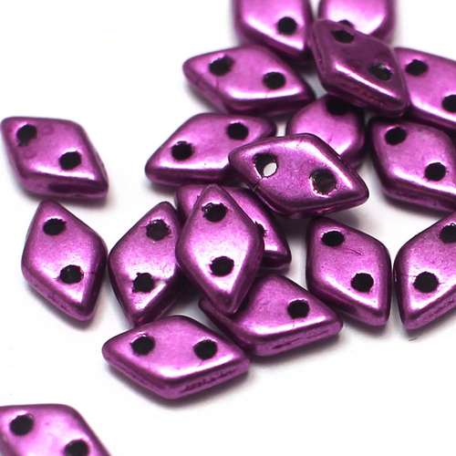Czech glass glass beads met spring crocus — pack of 60, high-quality two-hole beads ideal for jewelry making, bead weaving, and crafts