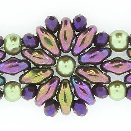 Antoinetta Bracelet purple iris bundle pack bracelet making kit — DIY set with beads and instructions for creating handmade jewelry
