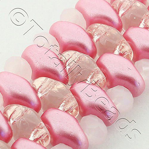 SuperDuo Bracelet Bundle rosaline bracelet making kit — DIY set with beads and instructions for creating handmade jewelry