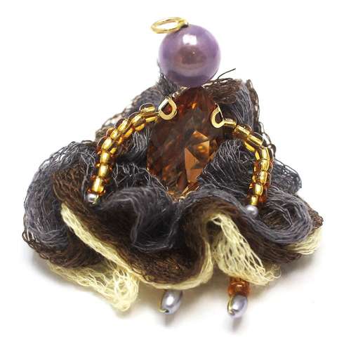 Lady Rivoli Kit golden brown jewelry making kit — DIY set with beads and instructions for creating handmade jewelry