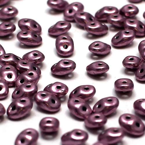10g Czech glass Rulla beads sueded gold orchid — two-hole beads for jewelry making and bead weaving
