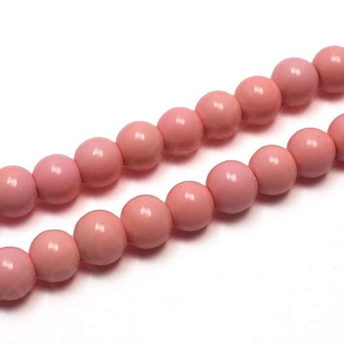 Opaque Glass Round Beads 8mm - Light Pink