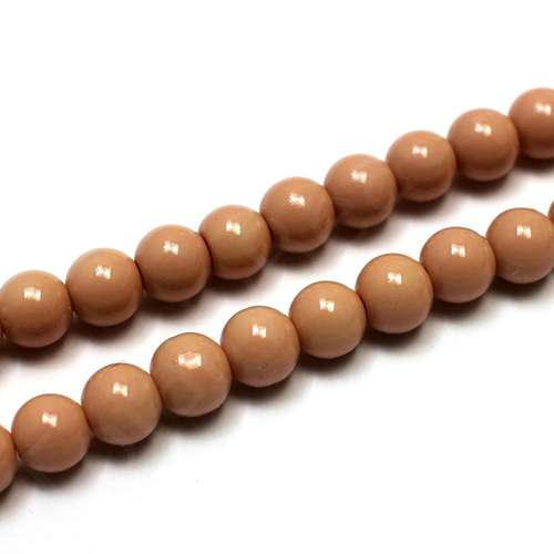 Opaque Glass Round Beads 8mm -Nude