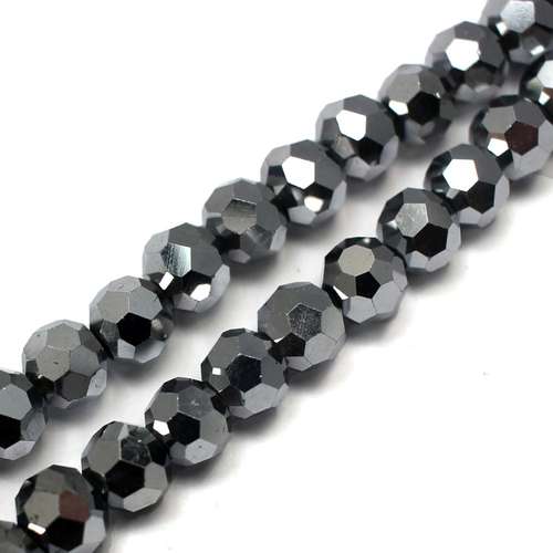 8mm crystal beads silver plate — plated finish, ideal for jewelry making and beadwork