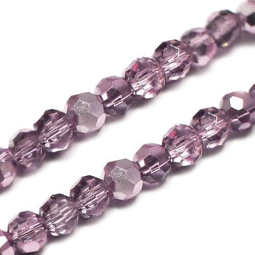 4mm crystal beads pink mirror — faceted for jewelry making and beadwork