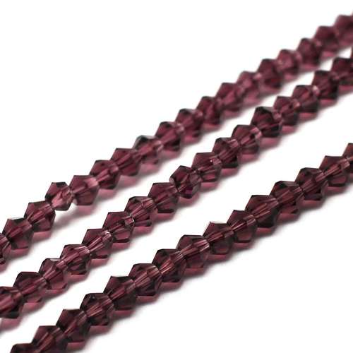 3mm crystal bicone beads amethyst — faceted for jewelry making and beadwork