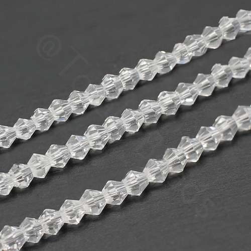 3mm crystal bicone beads clear — faceted for jewelry making and beadwork