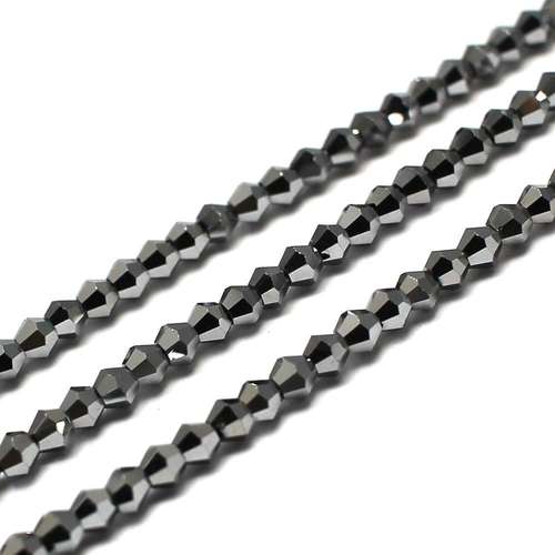3mm crystal bicone beads silver — plated finish, ideal for jewelry making and beadwork