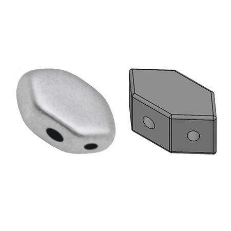 Paros Puca Beads - Silver Alluminium Mat