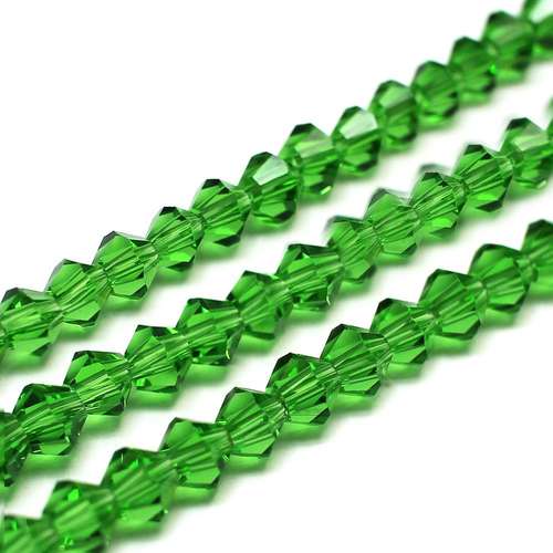 5mm crystal bicone beads green — faceted for jewelry making and beadwork