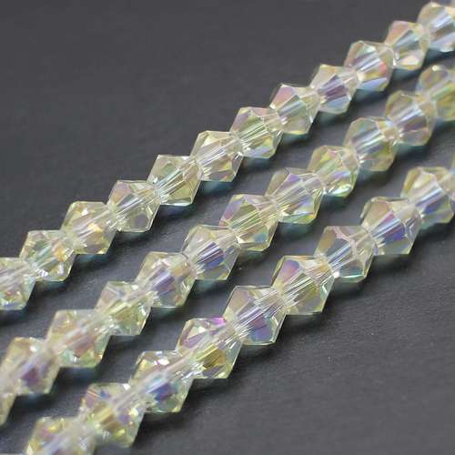 6mm crystal bicone beads lemon chiffon — faceted for jewelry making and beadwork