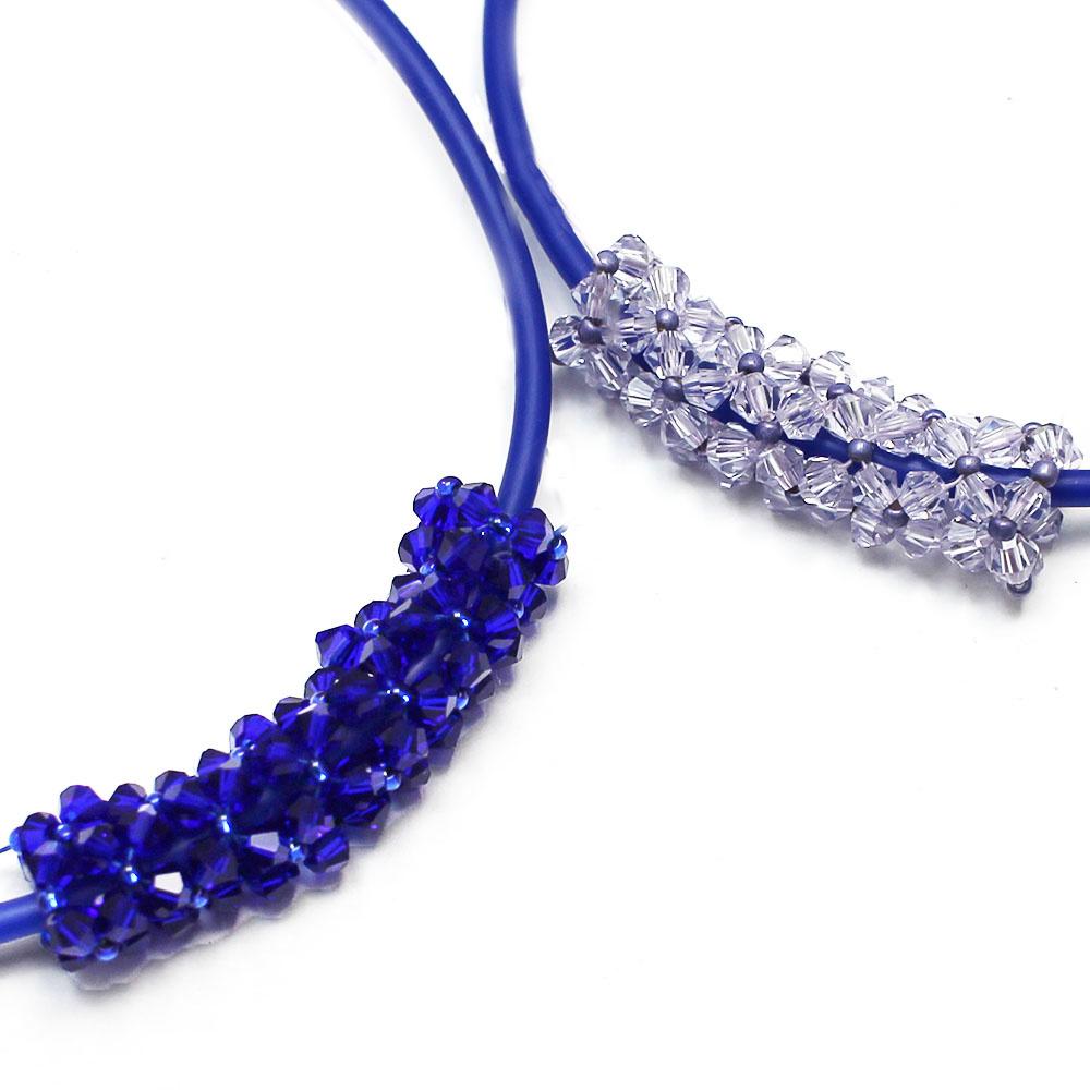 Bead Weaving royal blue - makes 2 jewelry making kit — DIY set with beads and instructions for creating handmade jewelry