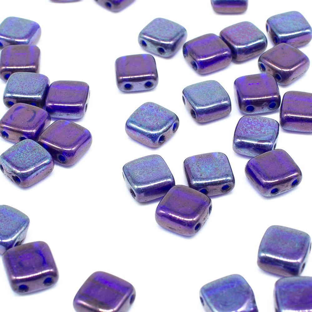 6mm Czech glass glass beads colbolt vega — pack of 25, high-quality two-hole beads ideal for jewelry making, bead weaving, and crafts