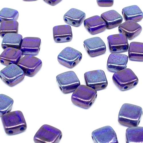 6mm Czech glass glass beads colbolt vega — pack of 25, high-quality two-hole beads ideal for jewelry making, bead weaving, and crafts