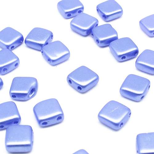 6mm Czech glass glass beads pearl coat baby blue — pack of 25, high-quality two-hole beads ideal for jewelry making, bead weaving, and cr…