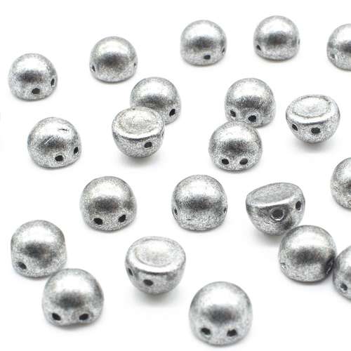 7mm Czech glass glass beads sat. metallic sharkskin — pack of 25, high-quality two-hole beads ideal for jewelry making, bead weaving, and…